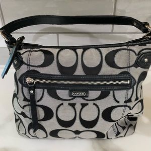 Coach Daisy Outline Signature Metallic Emma Tote – F23938 silver/moonlight (GUC)